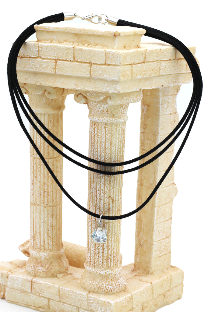 fashion three-chain circle crystal pendant choker