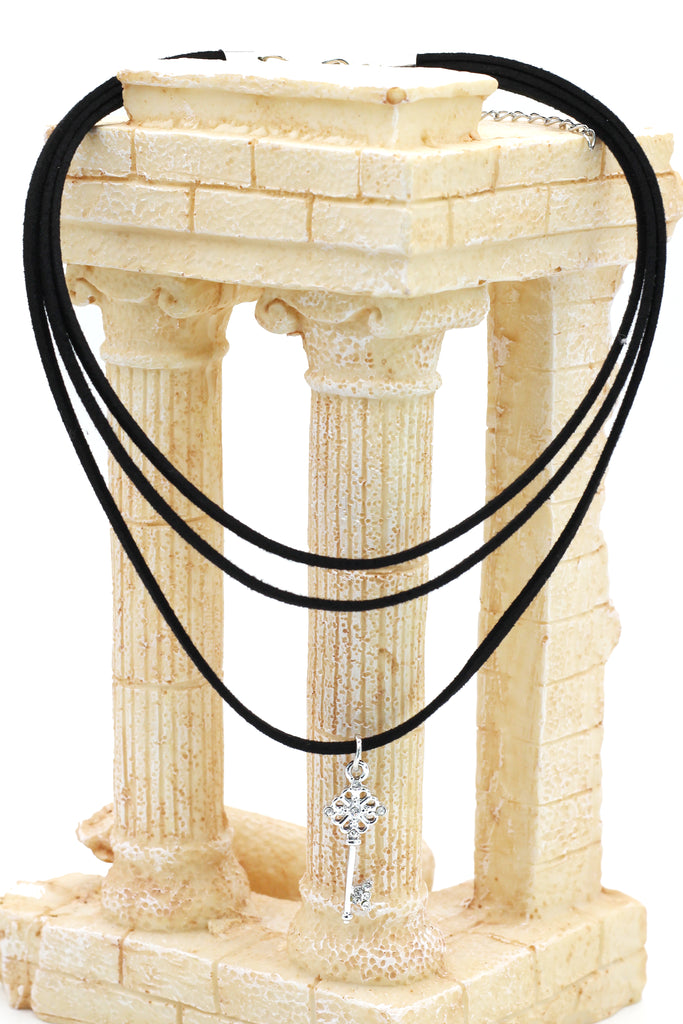 fashion pendant crystal key choker
