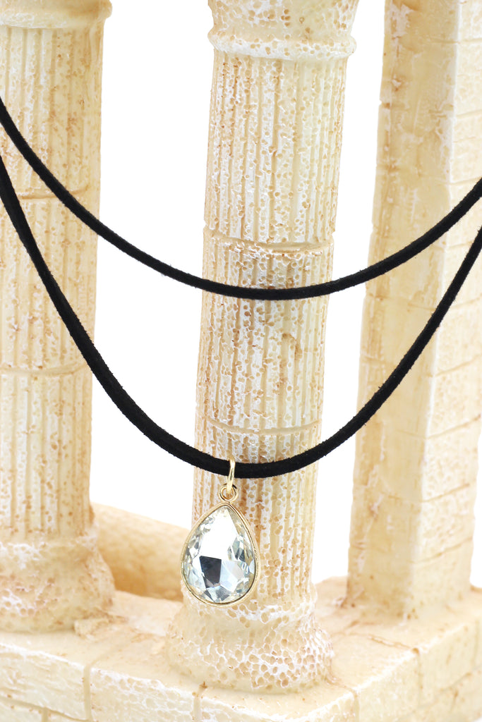 fashion double-chain pendant drop crystal choker