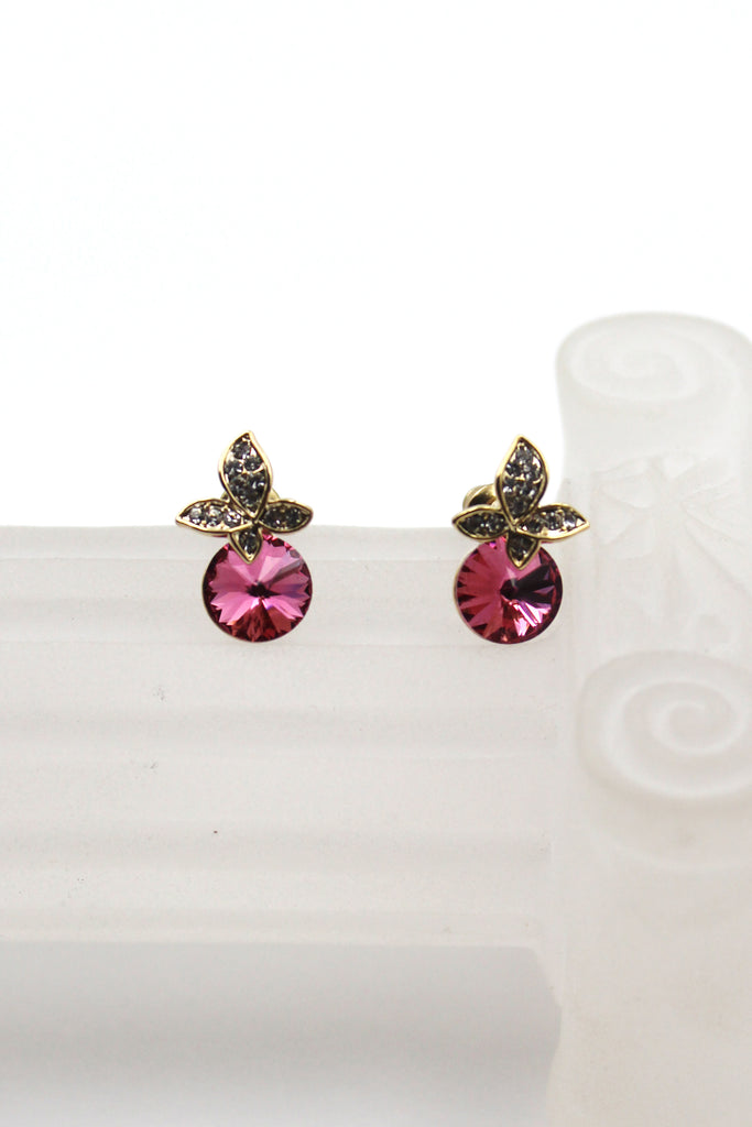 lovely red crystal butterfly earrings