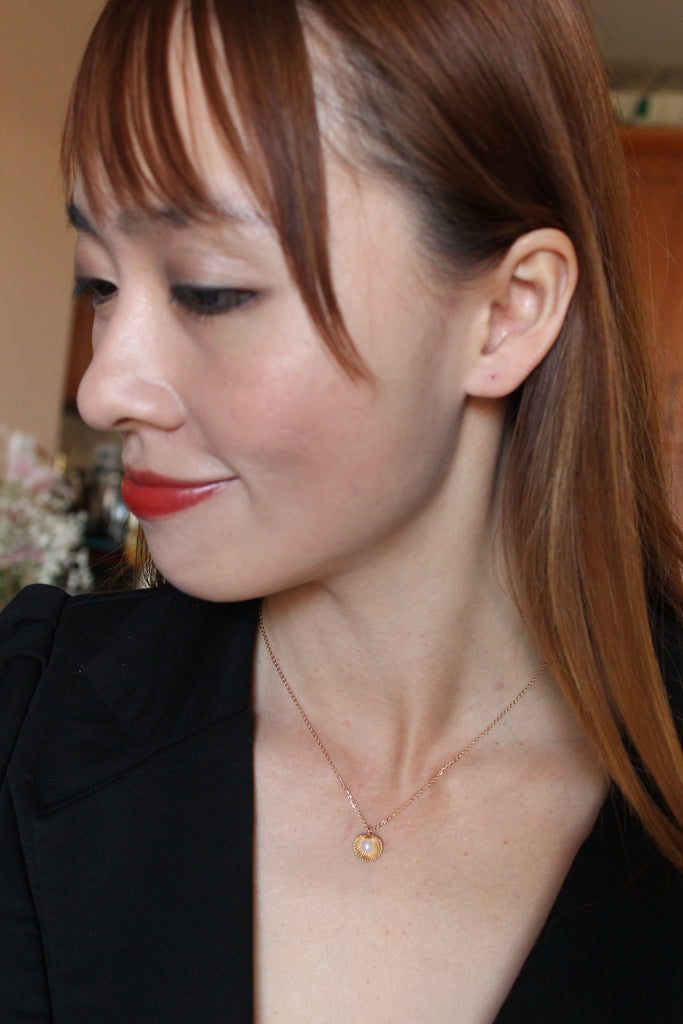 fashion shell pearl necklace earrings set