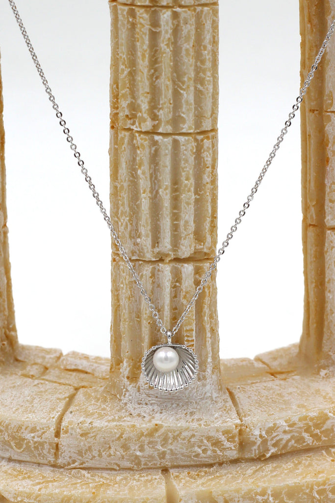 fashion shell pearl necklace earrings set