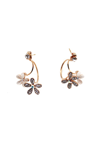 big bow crystal earrings