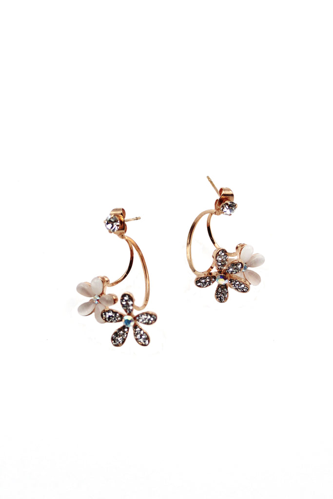 fashion lovely crystal flower earrings