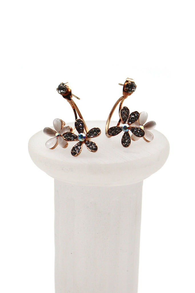 fashion lovely crystal flower earrings