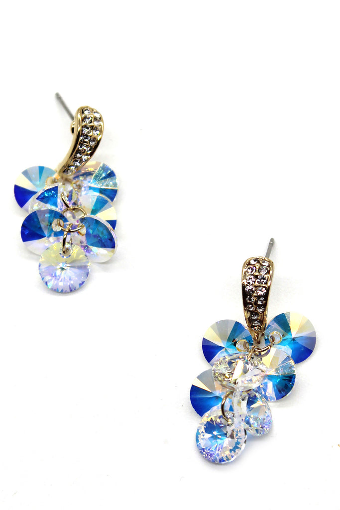 shining pendant swarovski crystal earrings