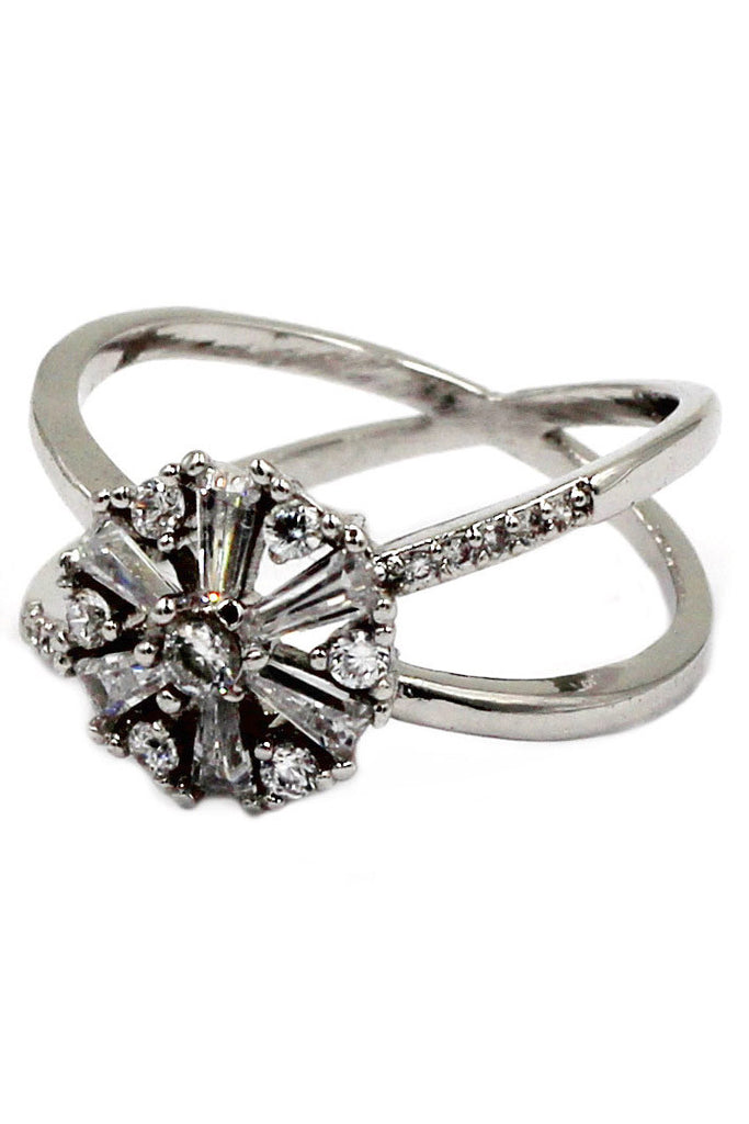 fashion global crystal silver ring