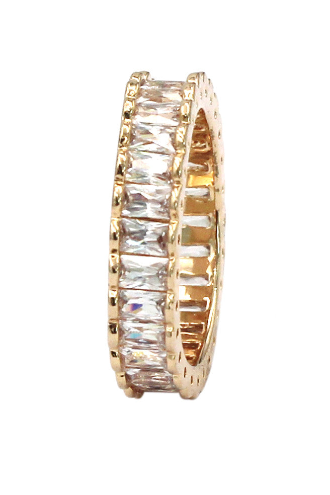fashion crystal row ring