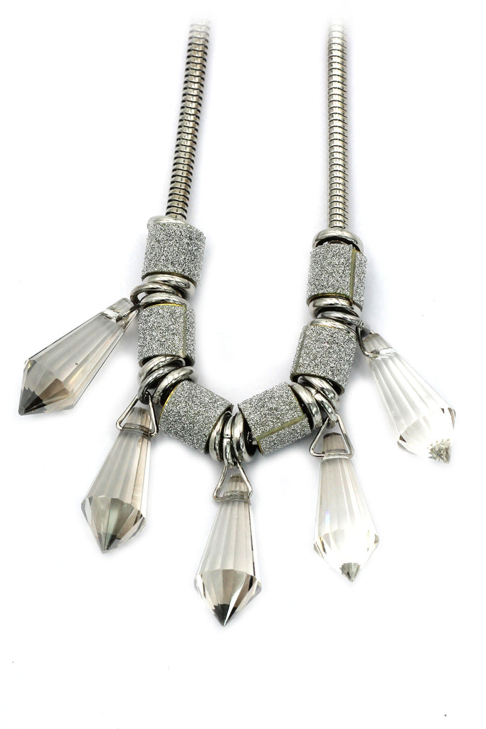 fashion silver crystal necklace