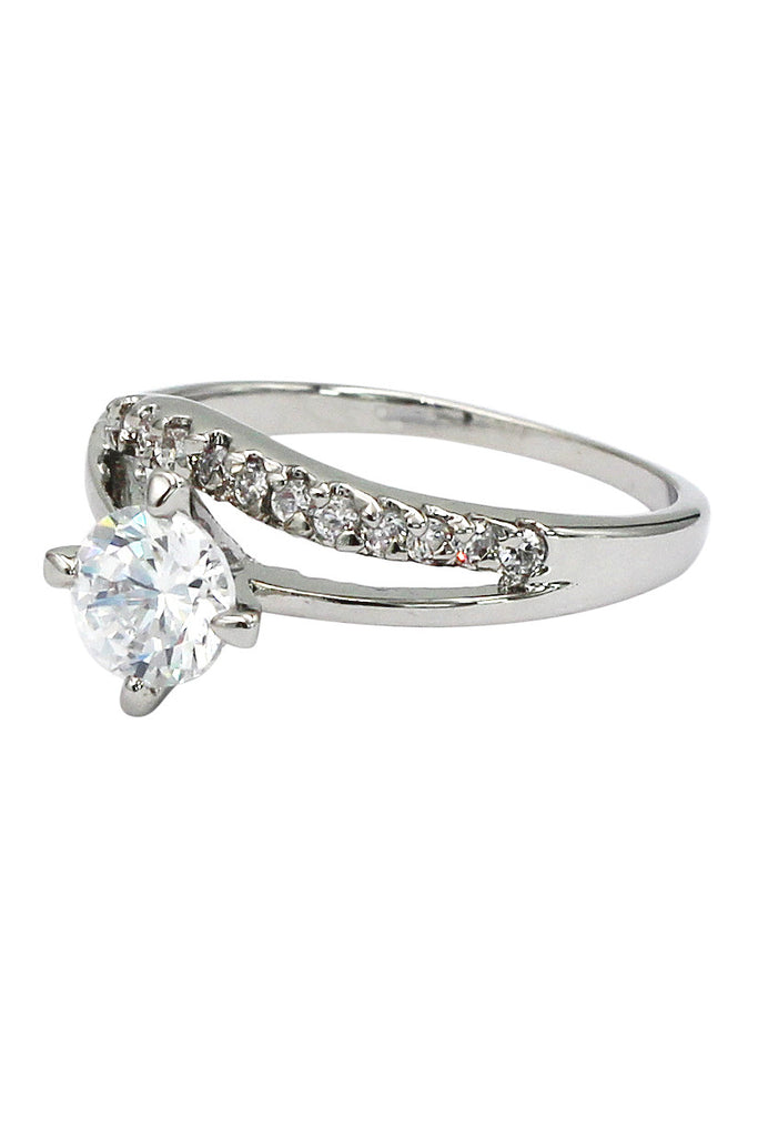 lady crystal silver ring