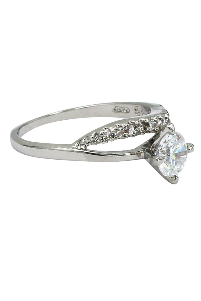 lady crystal silver ring