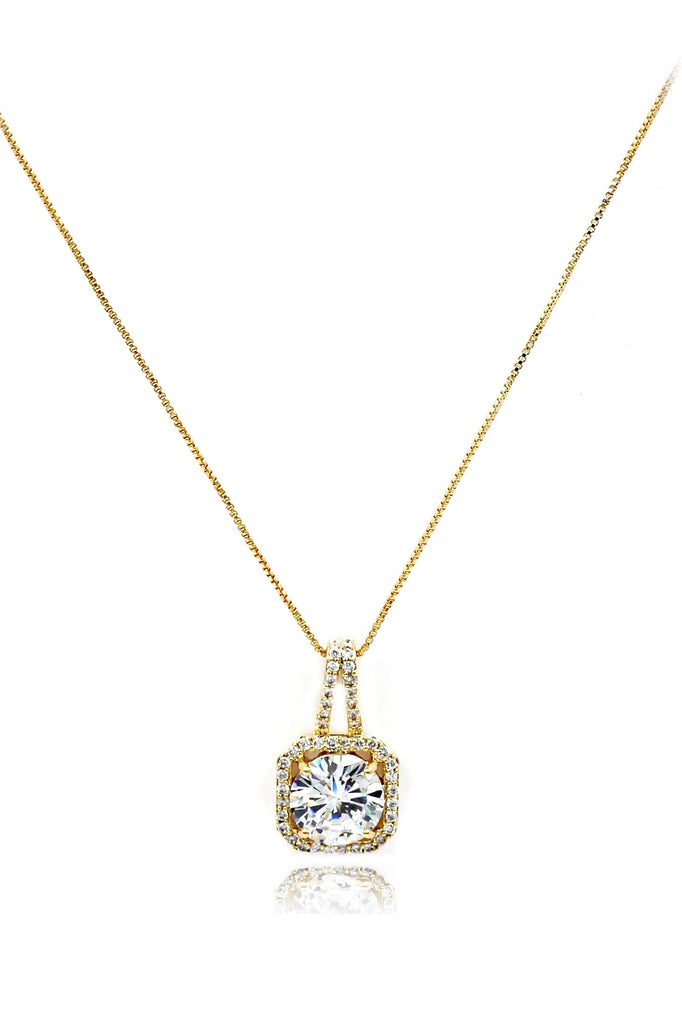 fashion small square crystal earrings necklace set