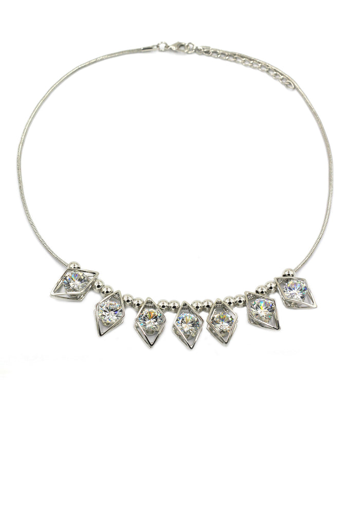 noble rhombus crystal necklace