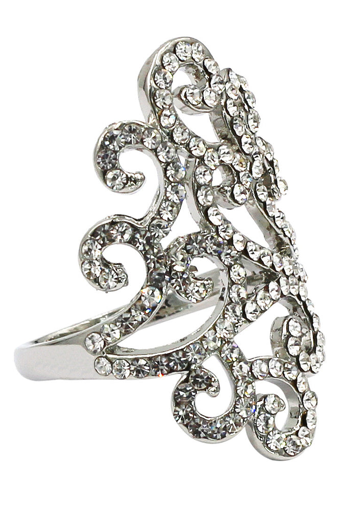 fashion clouds crystal silver ring