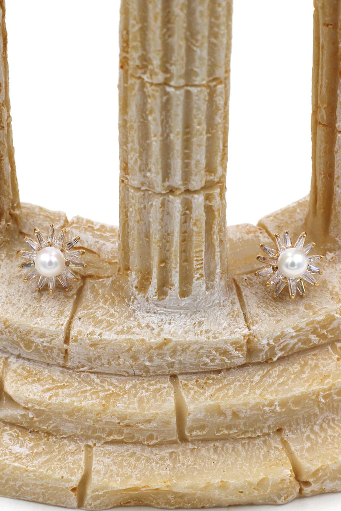 cabinet pearl and crystal earrings