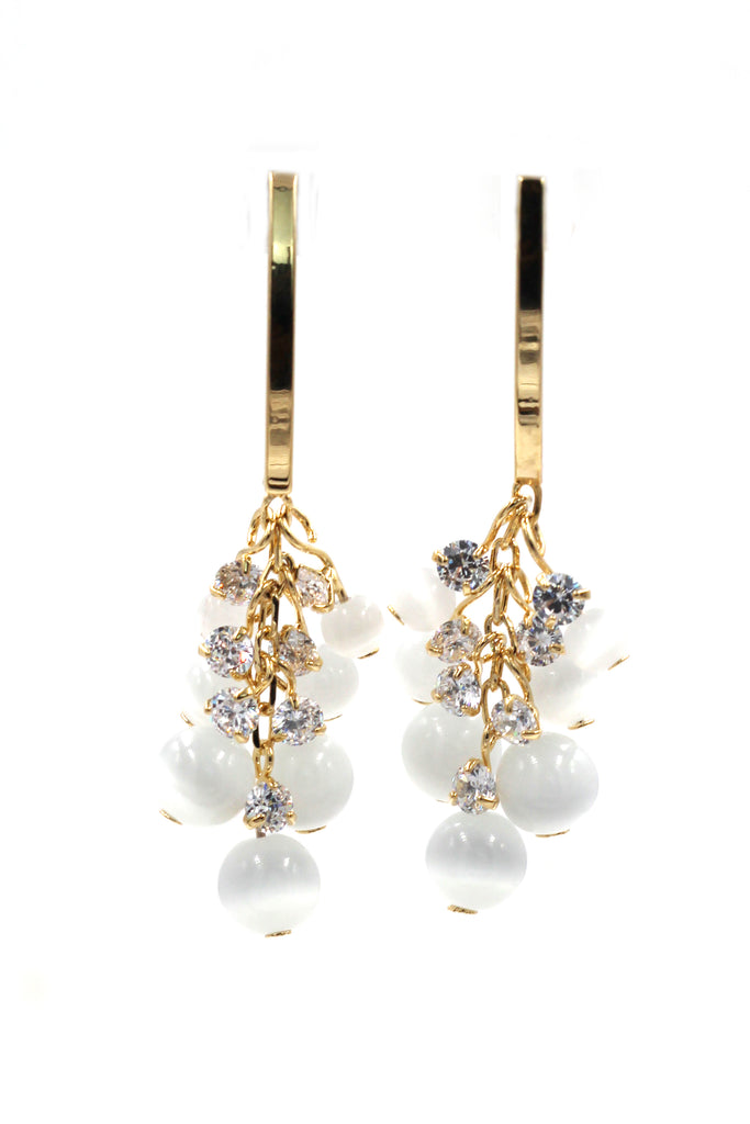 elegant cat's eye drop earrings