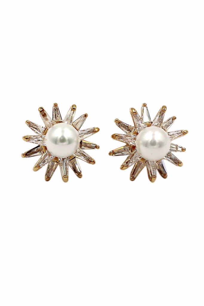 fashion crystal pearl bracelet earrings set