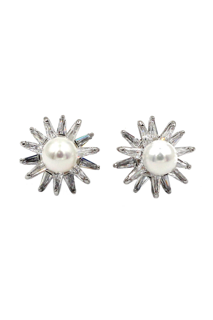 fashion crystal pearl bracelet earrings set