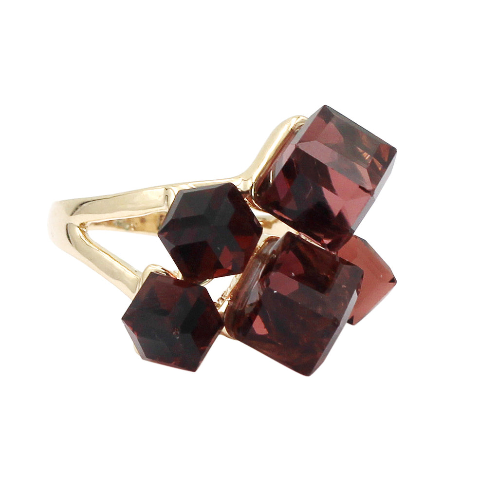 brown ring earrings crystal set