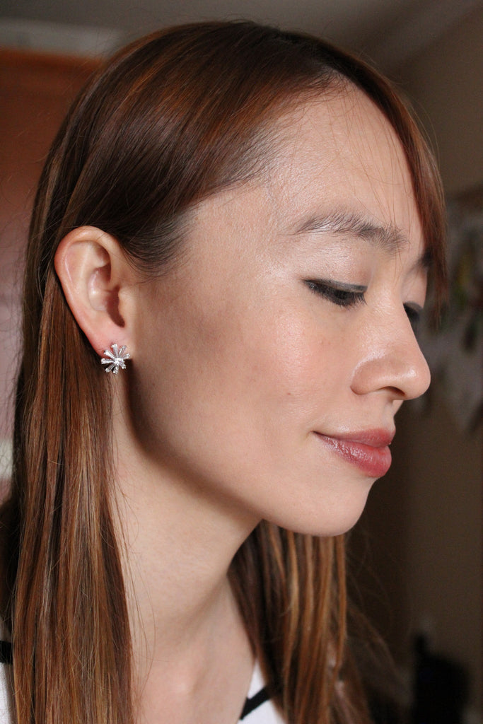 delicate mini crystal earrings necklace set