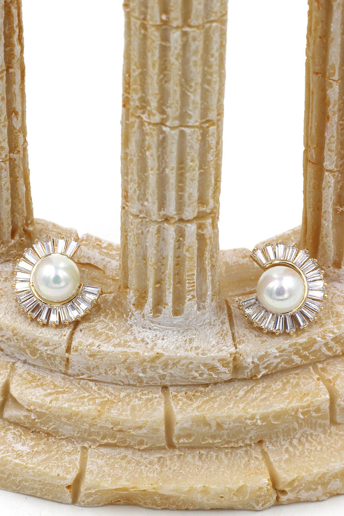 Pearl pendant necklace earring set