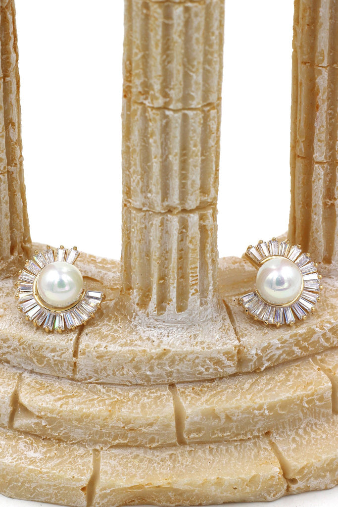 fashion wild crystal pearl earrings necklace set