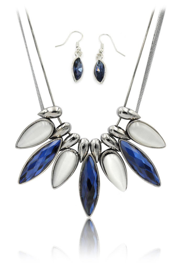 fashion elegant crystal earrings necklace set