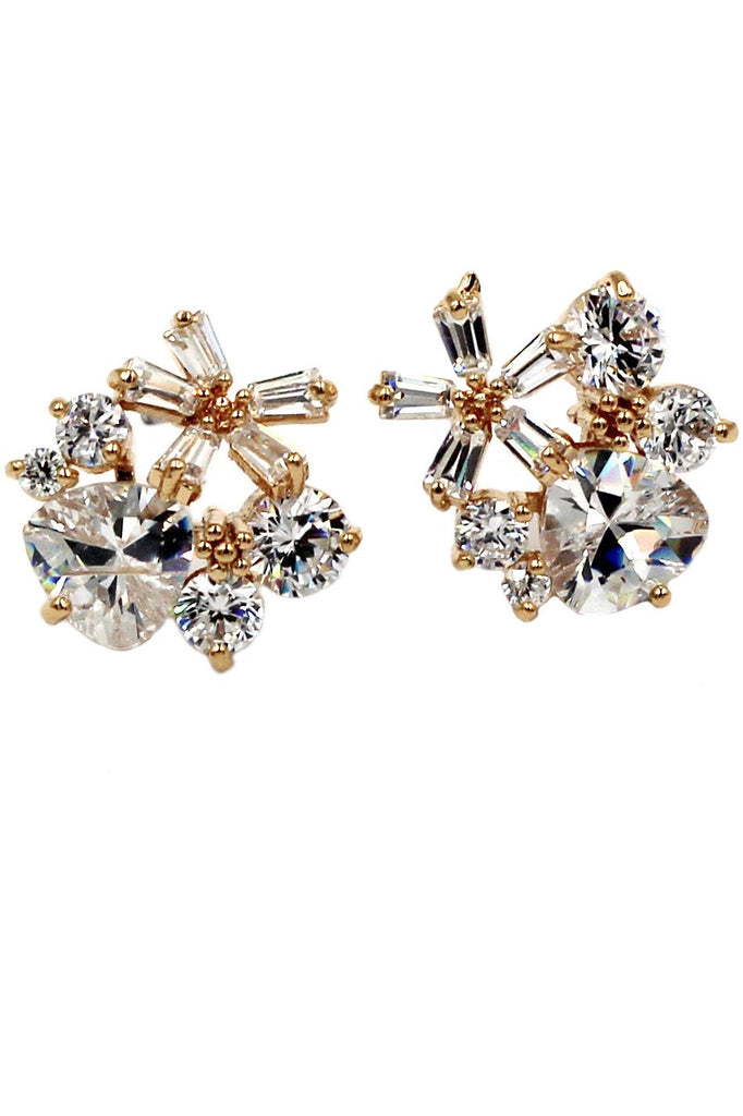 fashion small flower crystal earrings necklace set