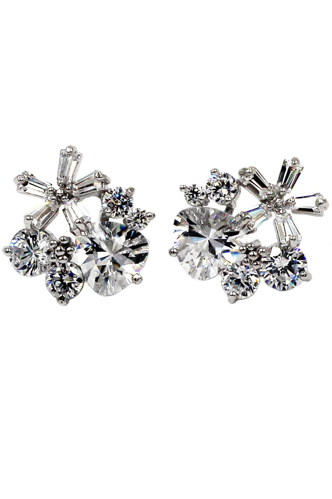 fashion small flower crystal earrings necklace set
