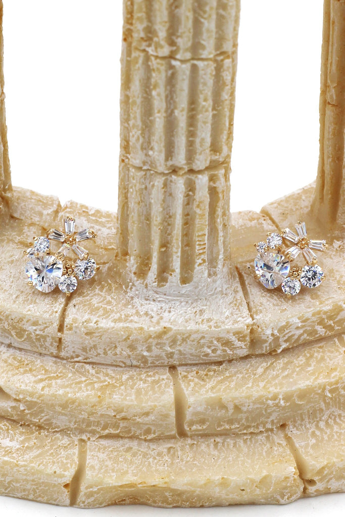 fashion small flower crystal earrings necklace set