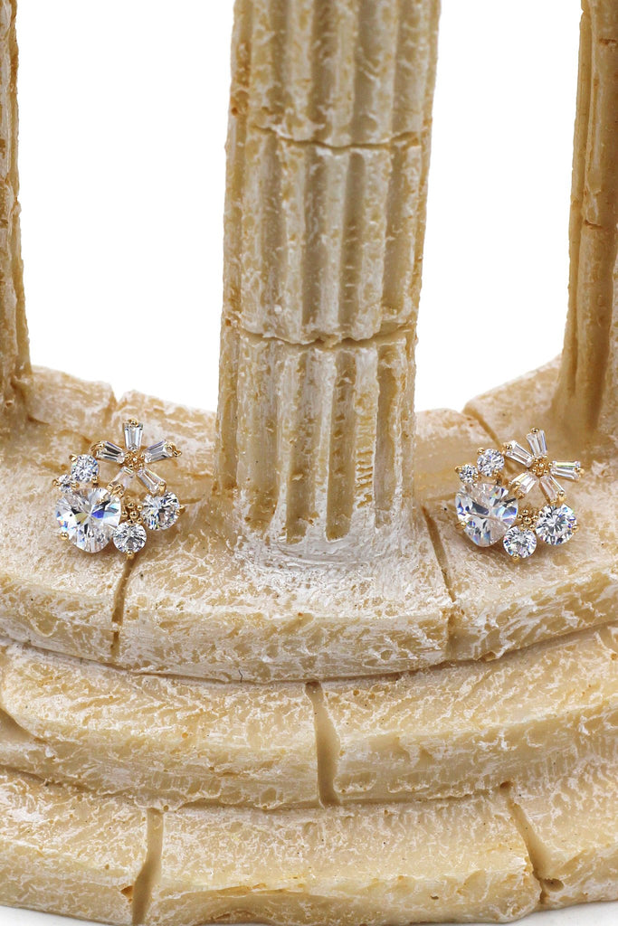 fashion small flower crystal earrings necklace set