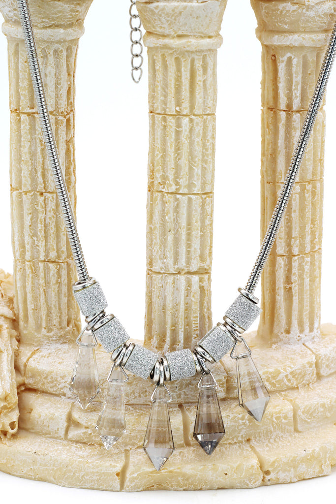 fashion silver crystal necklace