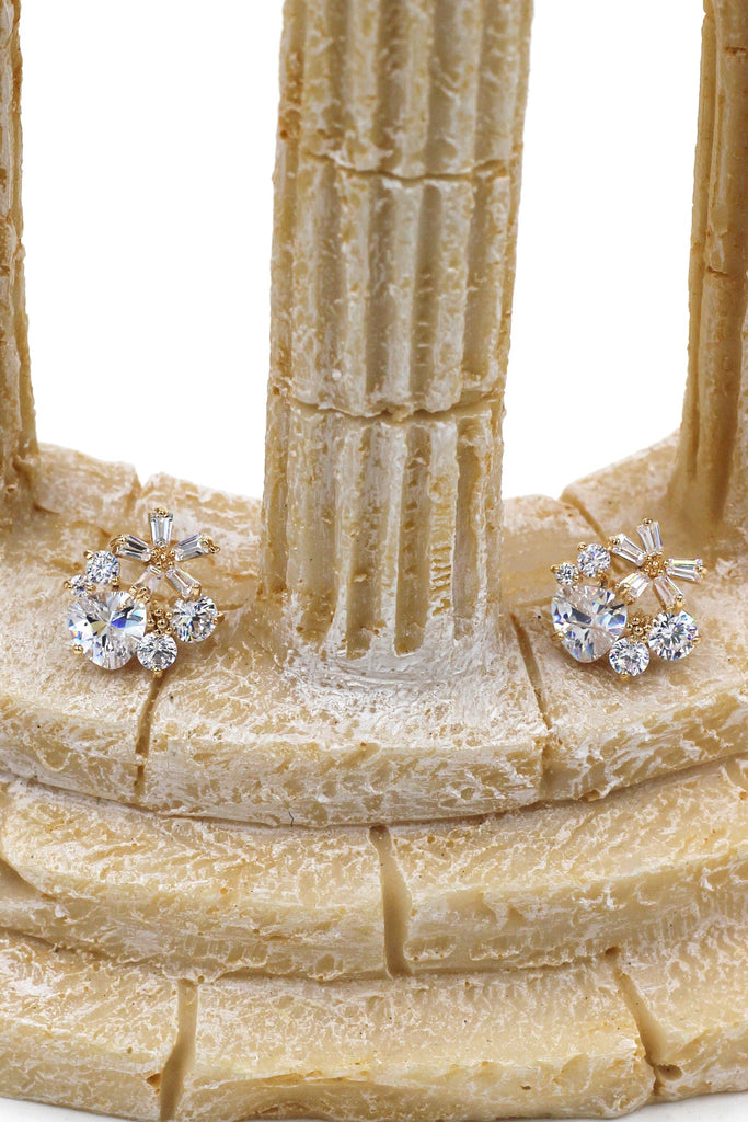 fashion mini crystal flower necklace earrings set