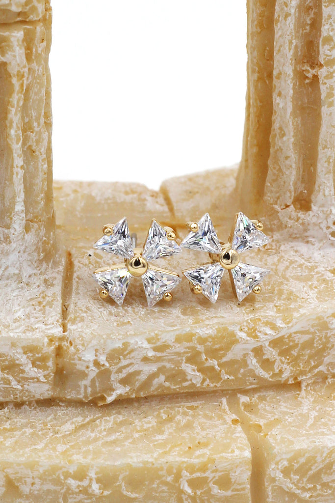mini windmill crystal earrings