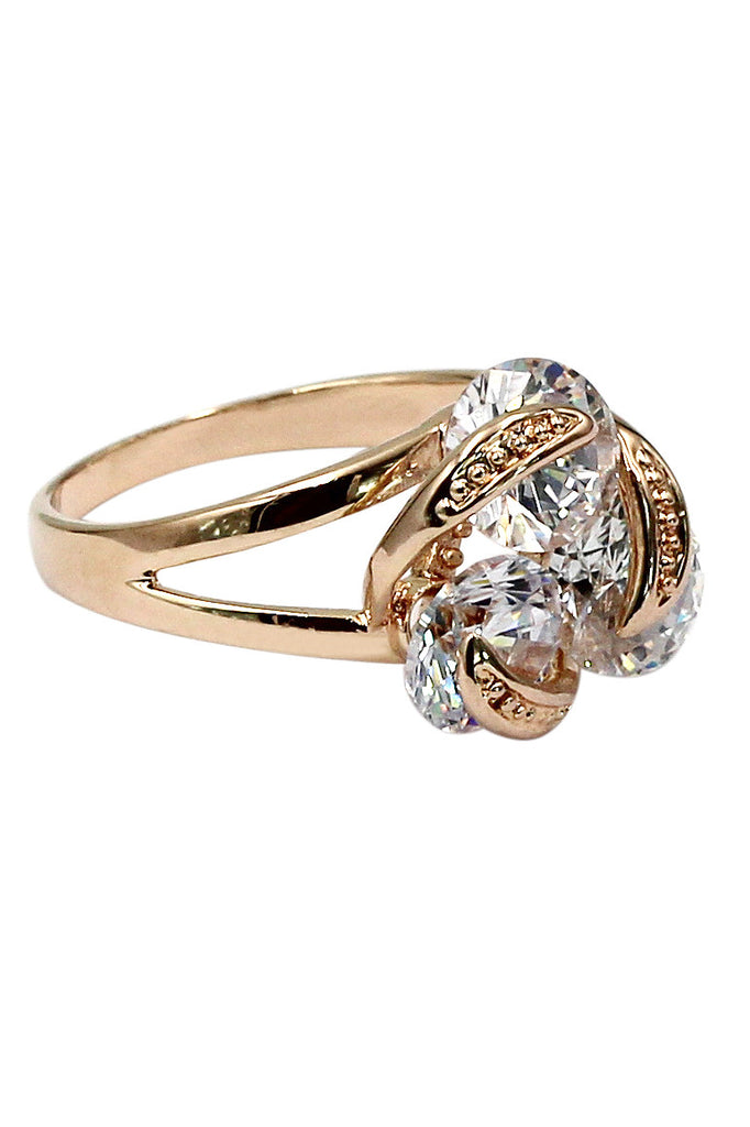 elegant rotating crystal gold ring