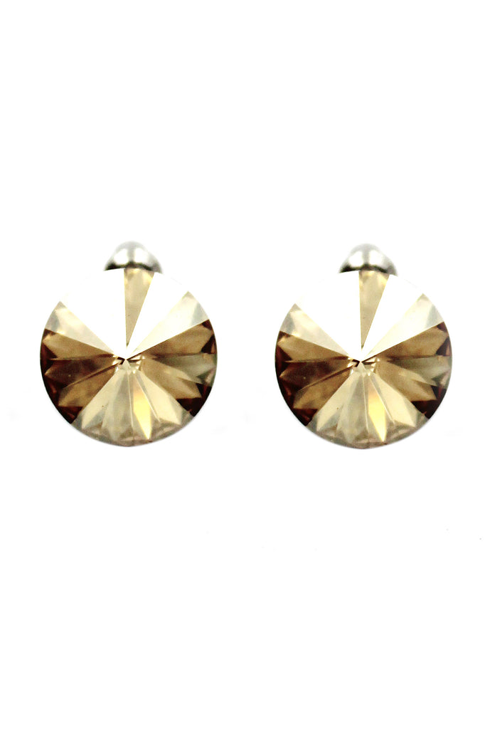 elegant round crystal earrings