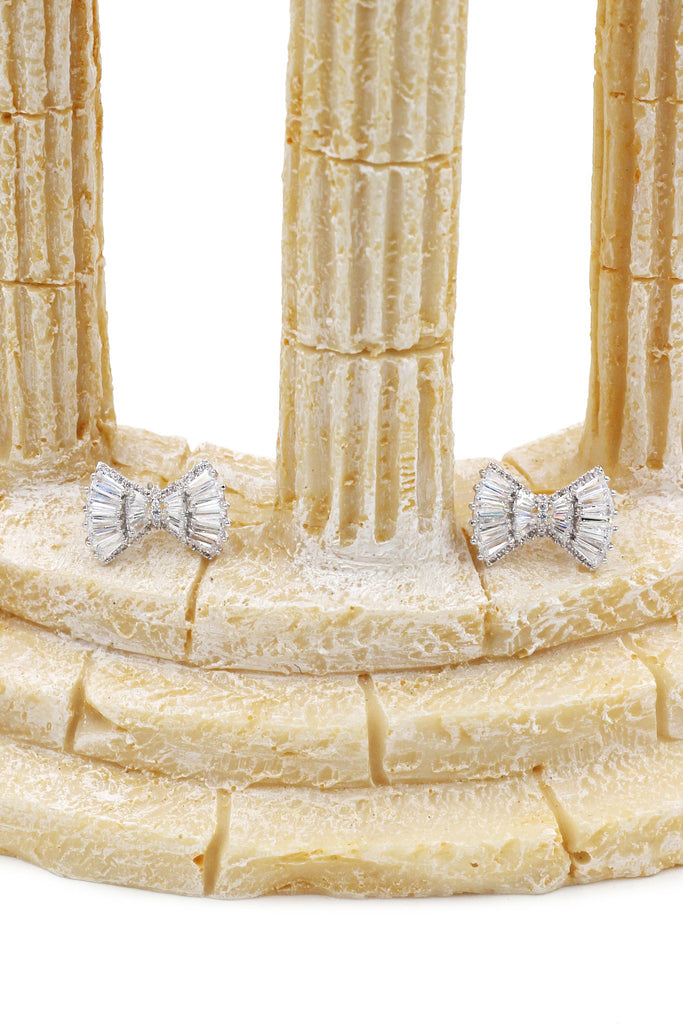 bow crystal necklace earrings set