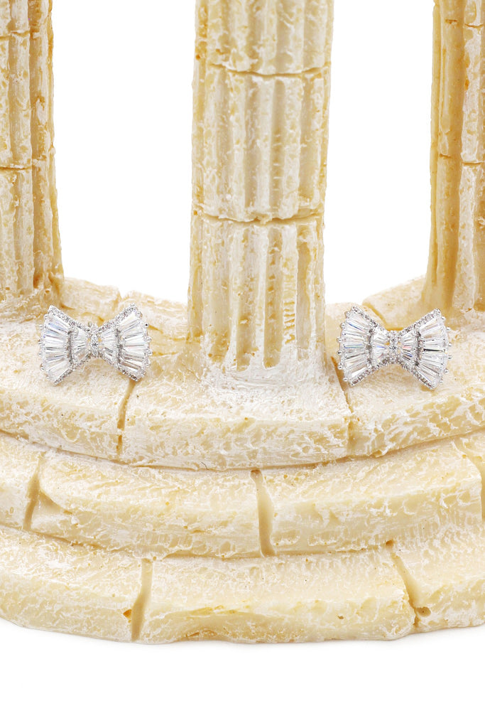 bow crystal necklace earrings set