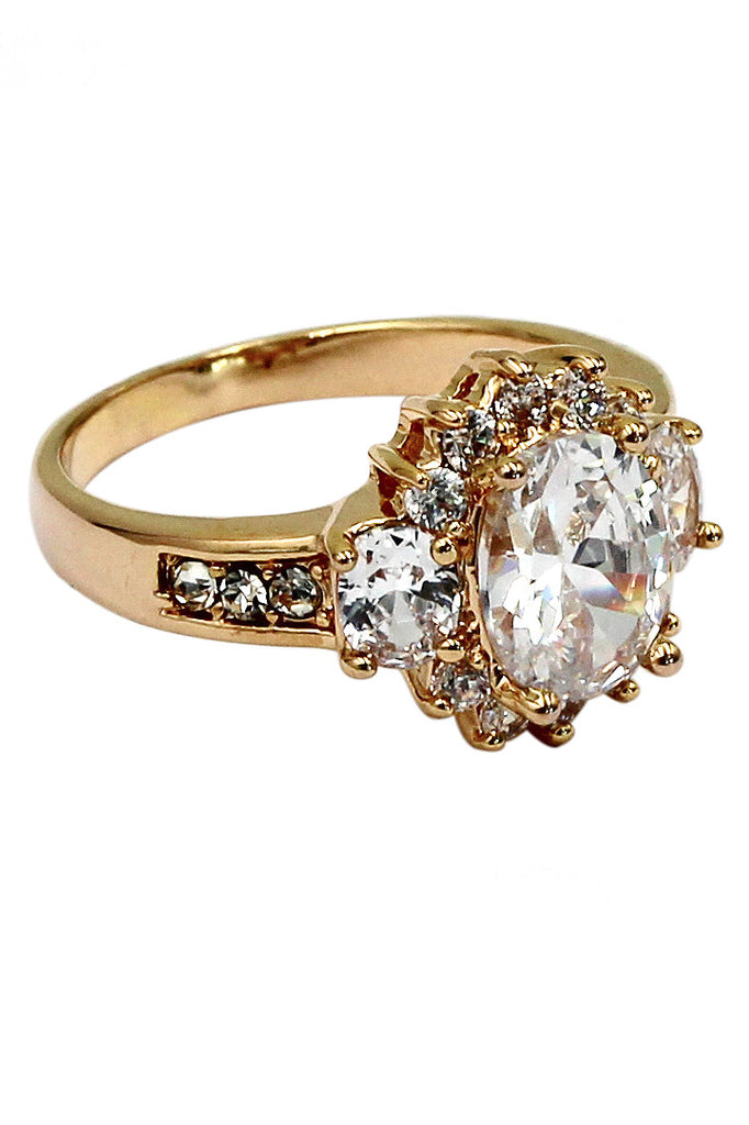 shining mosaic crystal sun ring