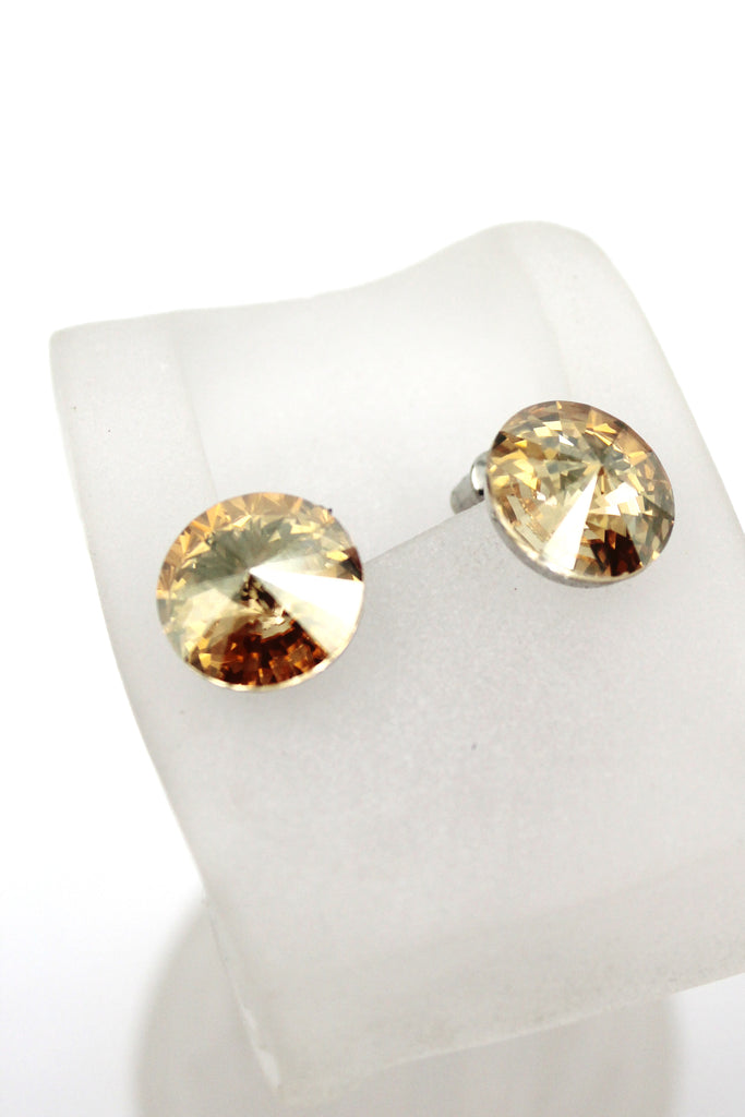 elegant round crystal earrings