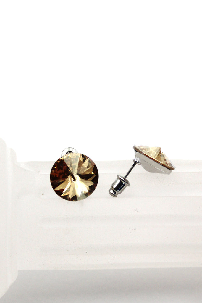 elegant round crystal earrings