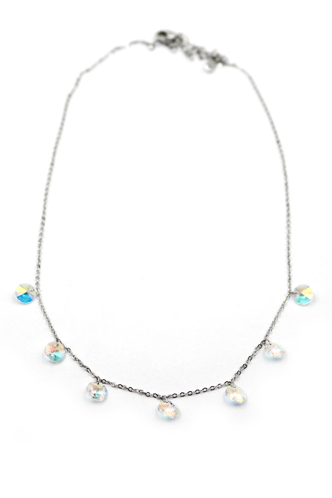 small crystal clavicle necklace