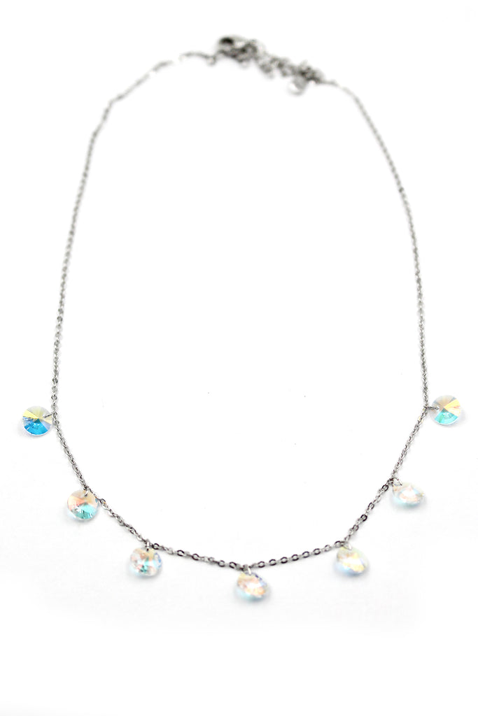 small crystal clavicle necklace
