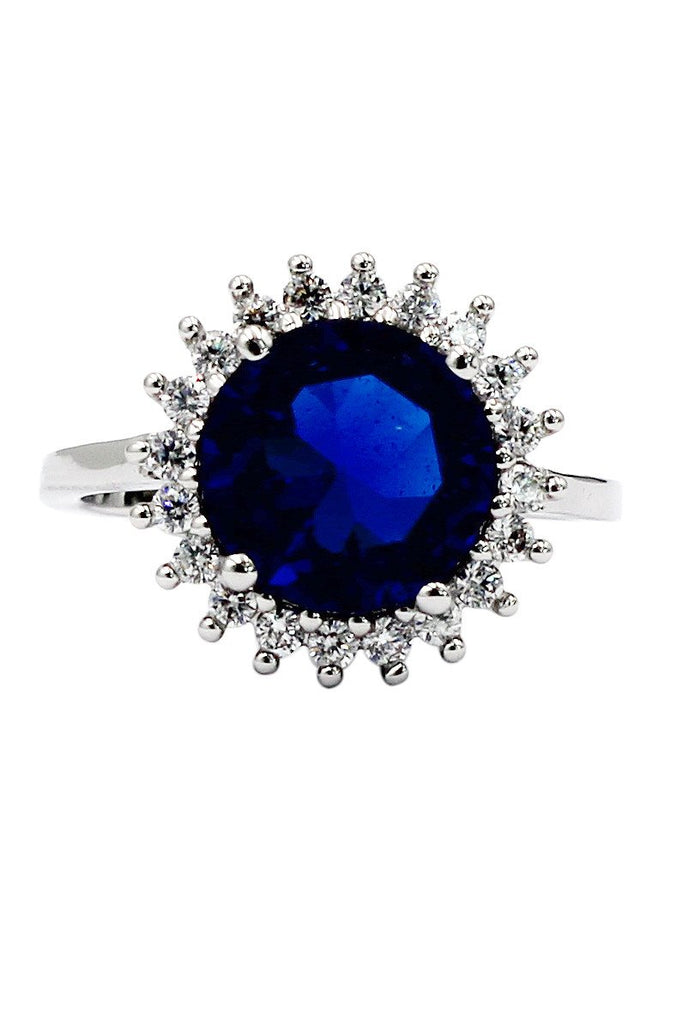 blue noble crystal ring necklace set