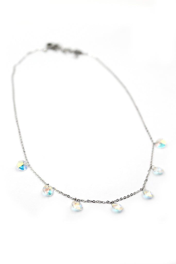 small crystal clavicle necklace