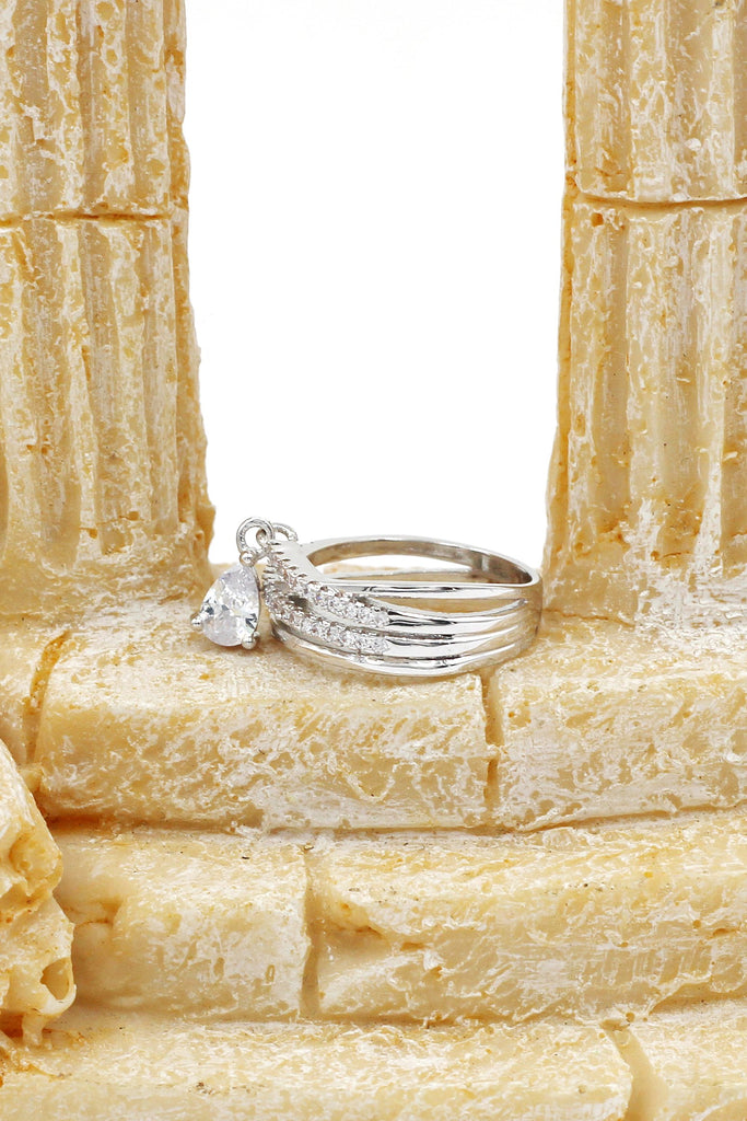 exquisite pendant crystal necklace ring set
