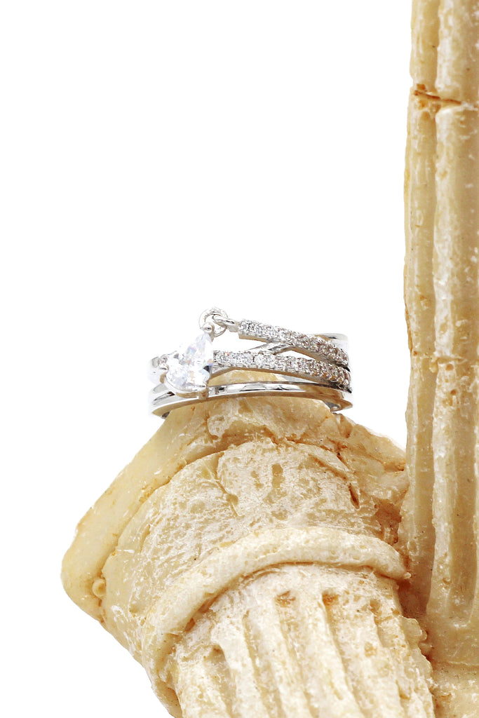 fashion multilayer crystal ring