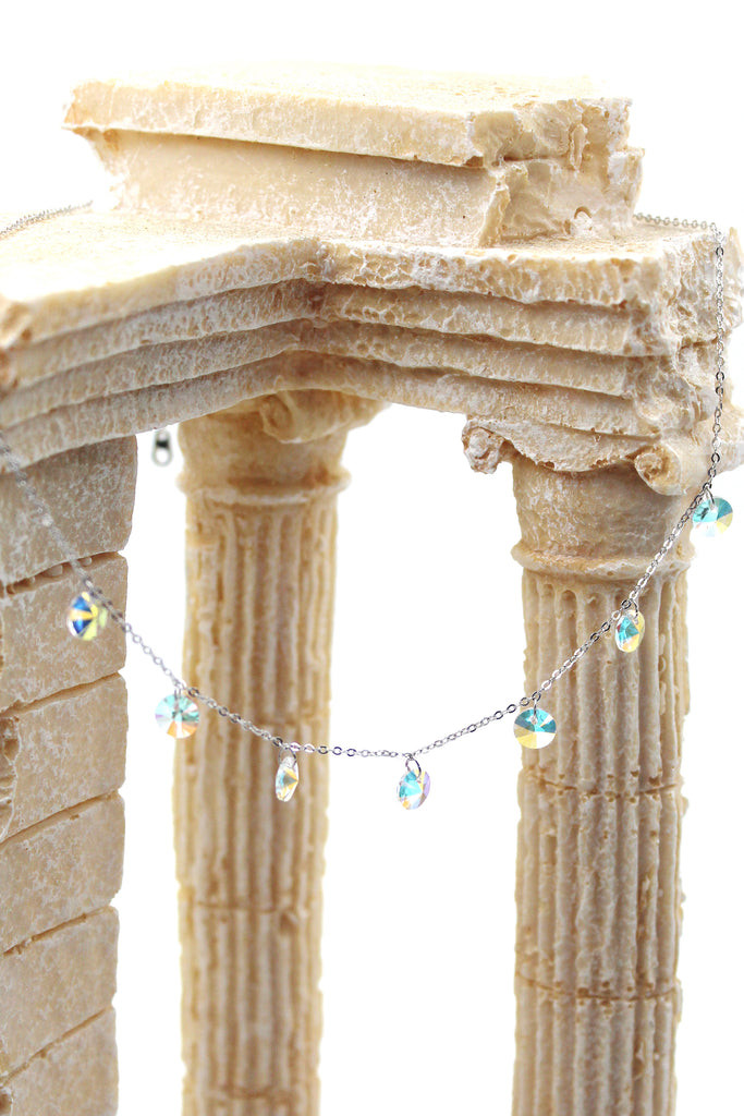 small crystal clavicle necklace