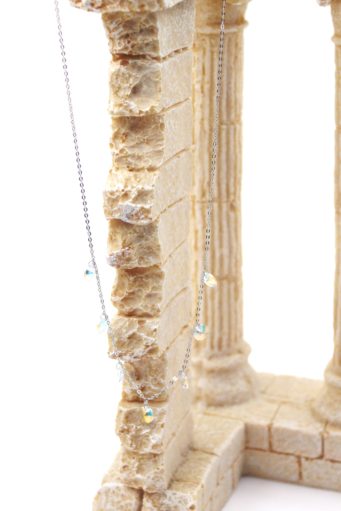 small crystal clavicle necklace