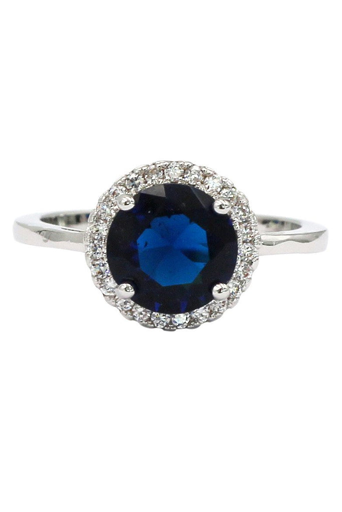 blue fashion crystal ring necklace set